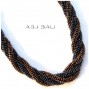 circle beads two strand necklaces two color black gold